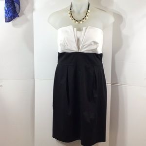 Torrid strapless black and white tuxedo dress 20